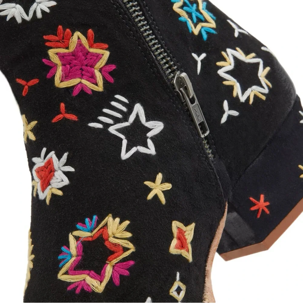 #284💜385💜 BRAND NEW IN BOX FREE PEOPLE EMBROIDERED BOWERS ANKLE BOOTS - Picture 5 of 11